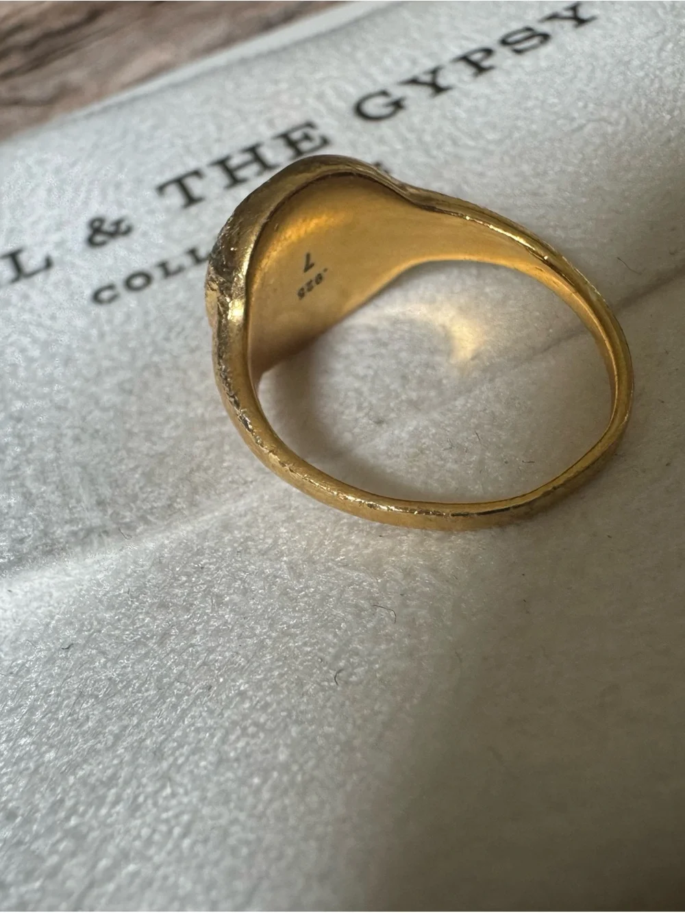 Spell & The Gypsy Stargazer Aquarius Zodiac Gold Ring Size 7 Rare